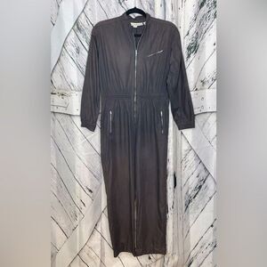 Vintage 70s Liz Claiborne Jumpsuit Gray Cotton 8